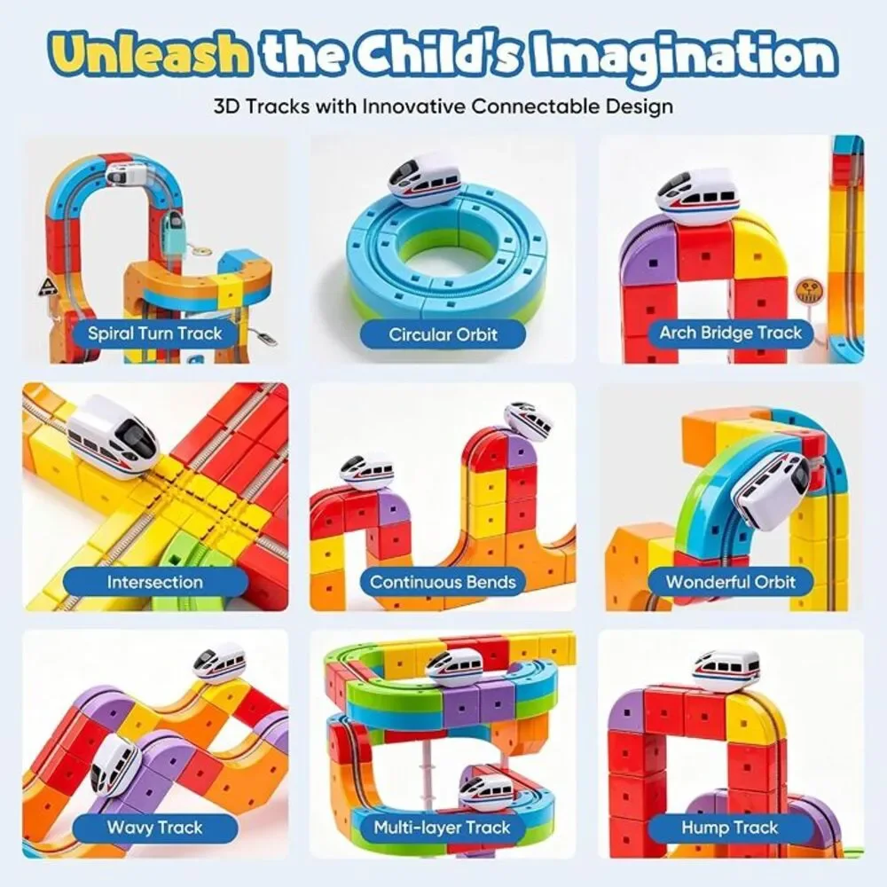 2 Pack 3D Flexible Train Race Track Set